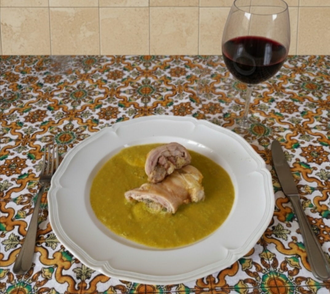 Kaninchenrücken mit grüner Creme