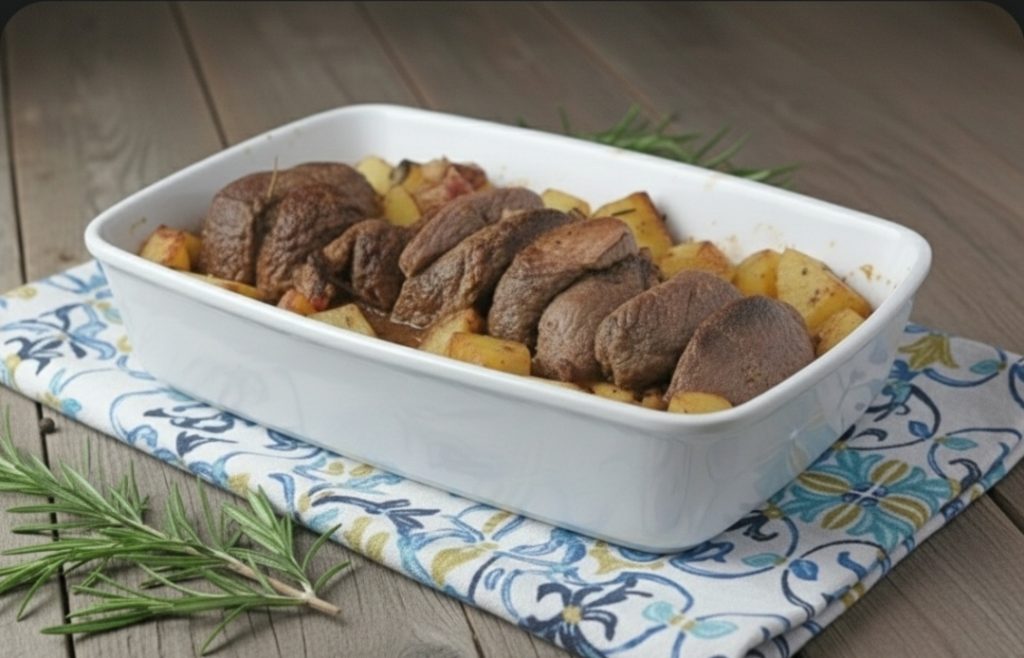 Mageres Kalbsbraten mit Kartoffeln