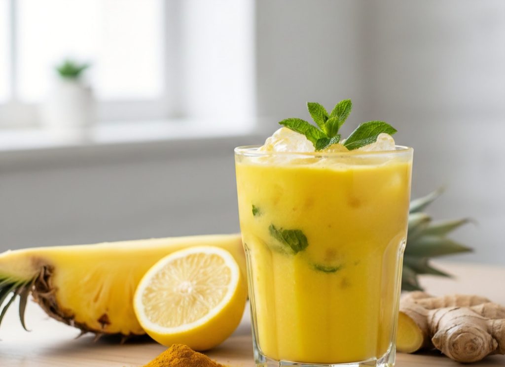 Der entwässernde Smoothie mit Ananasstiel