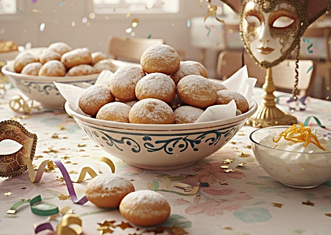 Die Karnevals-Krapfen mit Äpfeln und Nüssen