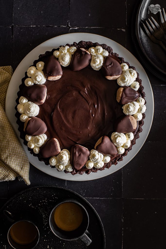 Tarte mit Kastanien und Schokolade