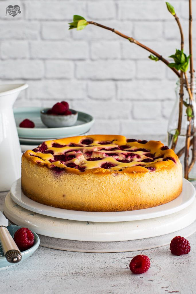 Weiße Schokolade und Himbeer-Cheesecake