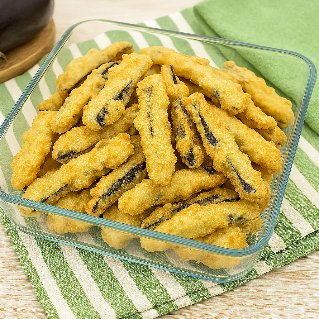 Auberginen im Teig in der Heißluftfritteuse