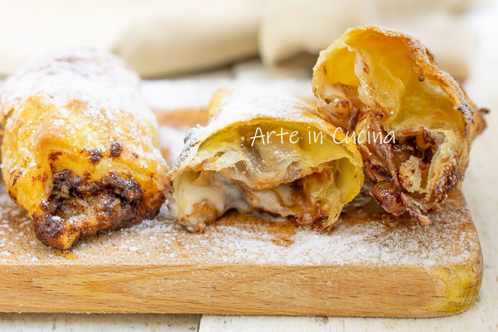 Cannoli-Cheesecake mit Nutella-Röllchen