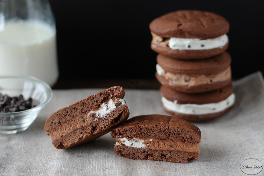 Eiscreme-Sandwich mit Sahne und Schokolade – Ohne Eismaschine