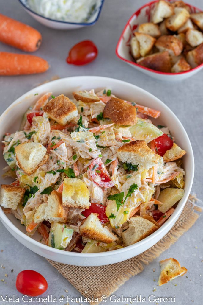 gekochter Hühnersalat