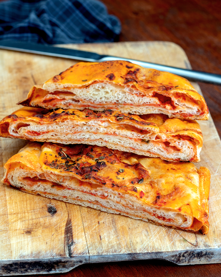 gerollte Pizza oder Stromboli-Pizza