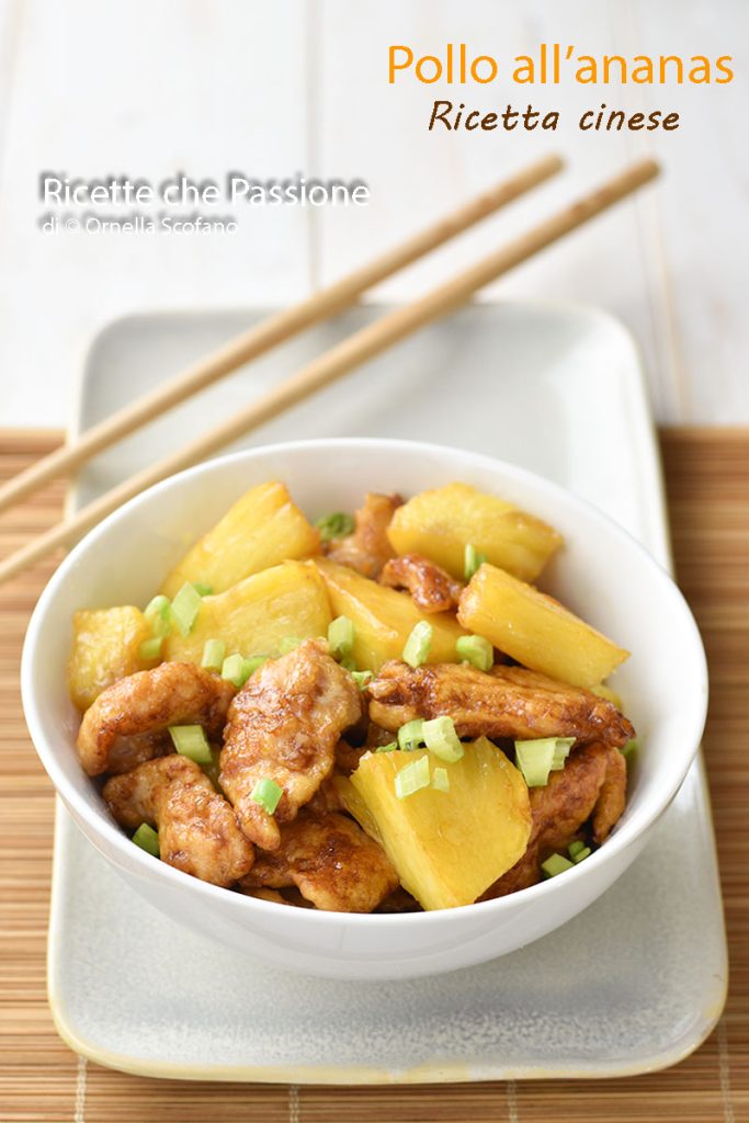 Hähnchen mit Ananas mit Ingwer und Sojasauce