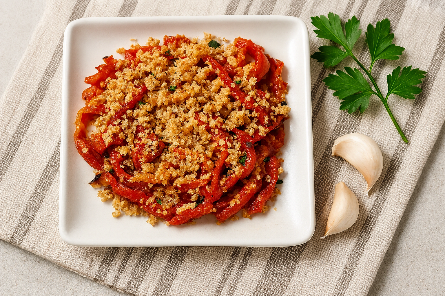 In der Heißluftfritteuse überbackene Paprika