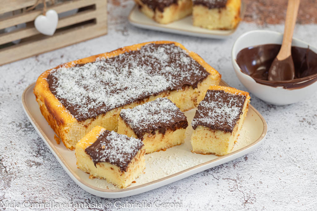 Käsekuchen mit Kokos und Nutella ohne Keksboden