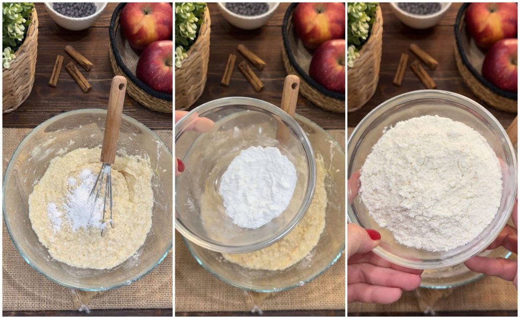 Kekse mit Äpfeln und Schokolade