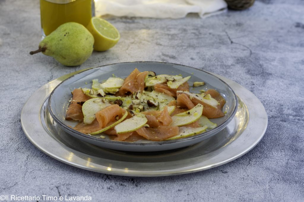 Lachs- und Birnen-Carpaccio