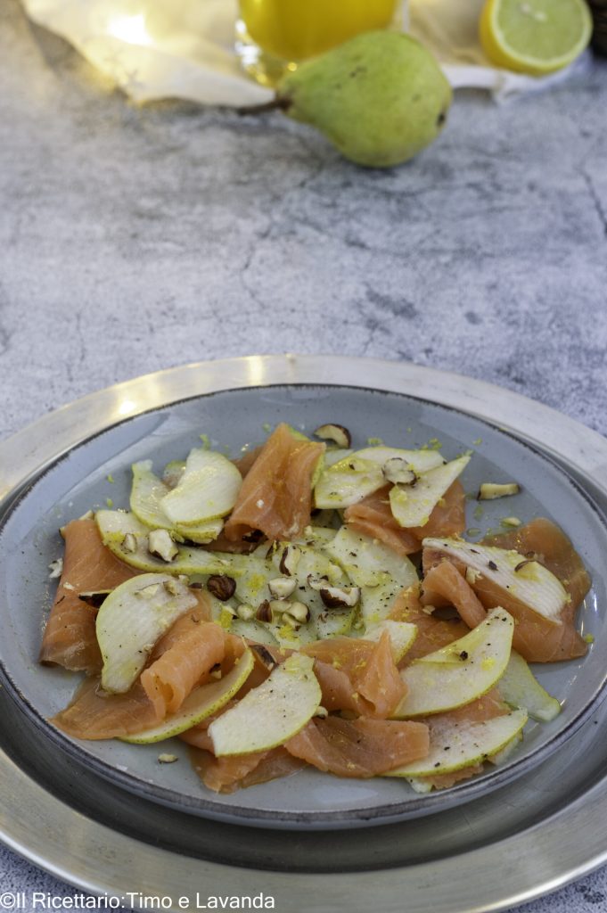 Lachs- und Birnen-Carpaccio