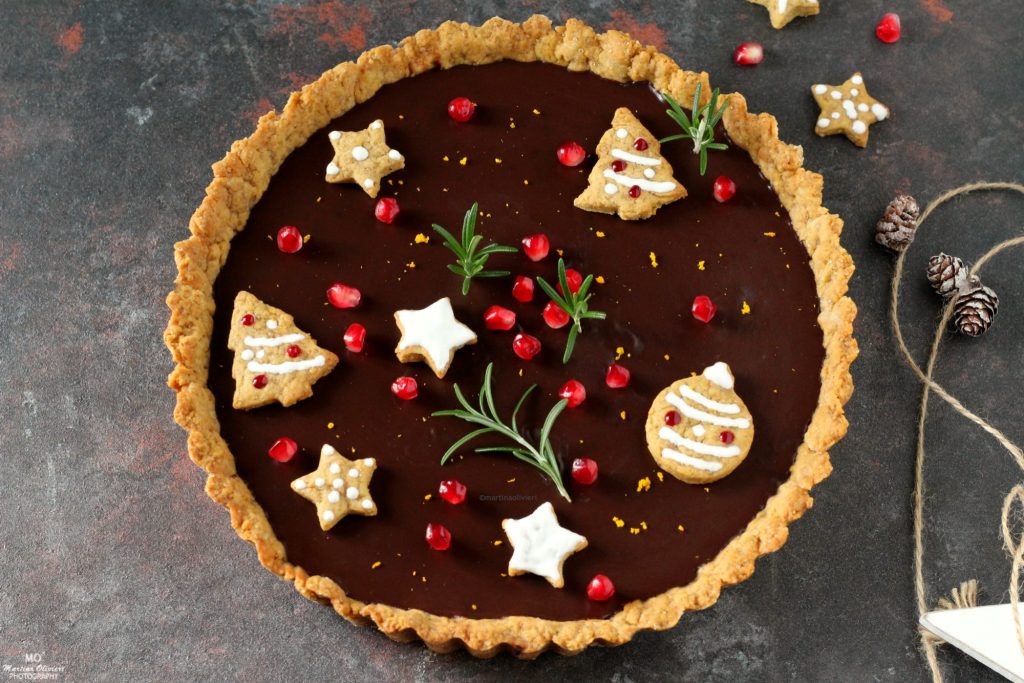 Lebkuchen-Tarte mit Schokoladenganache
