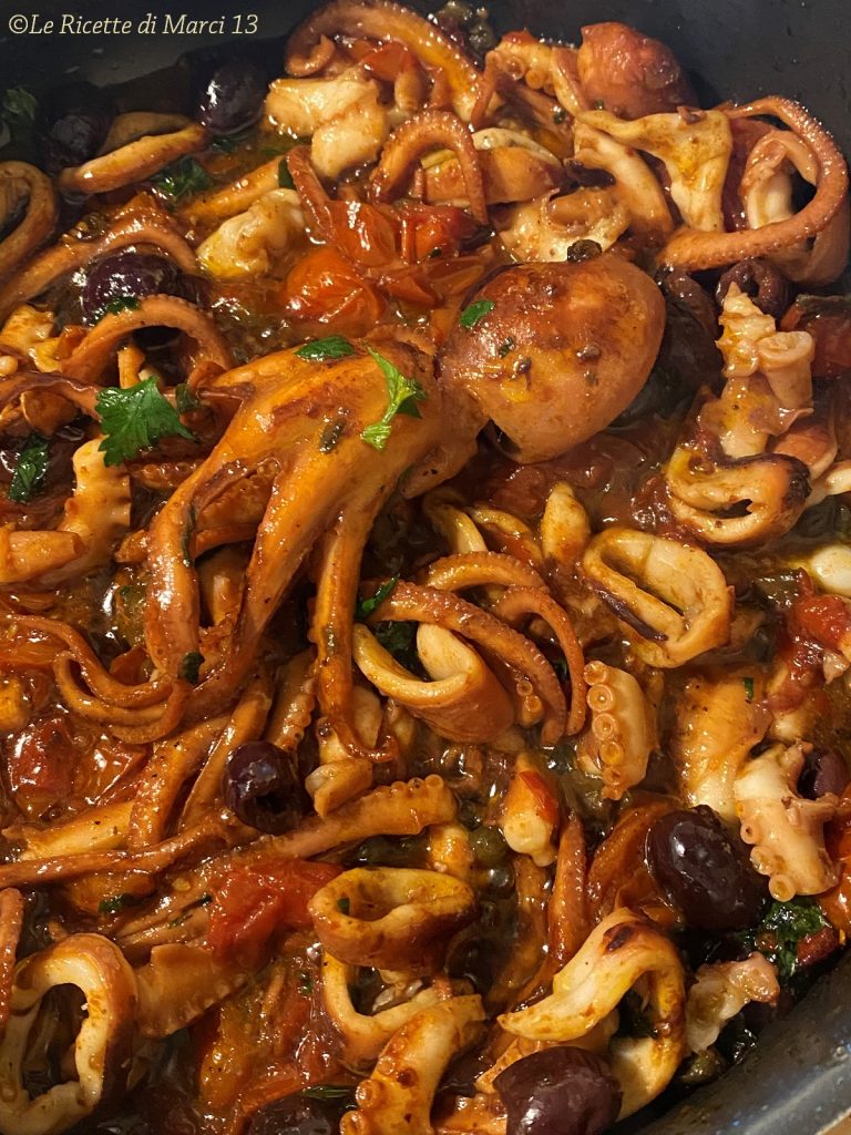 Linguine mit kleinen Tintenfischen alla luciana