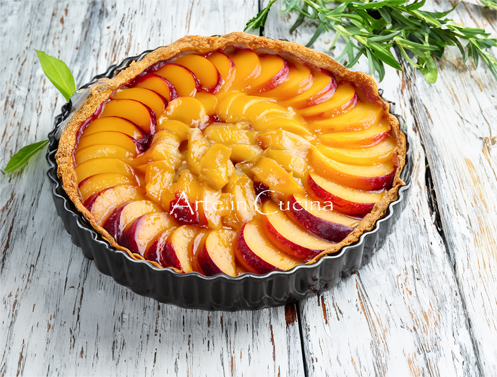 Mandel-Pfirsich-Torte mit Marmelade