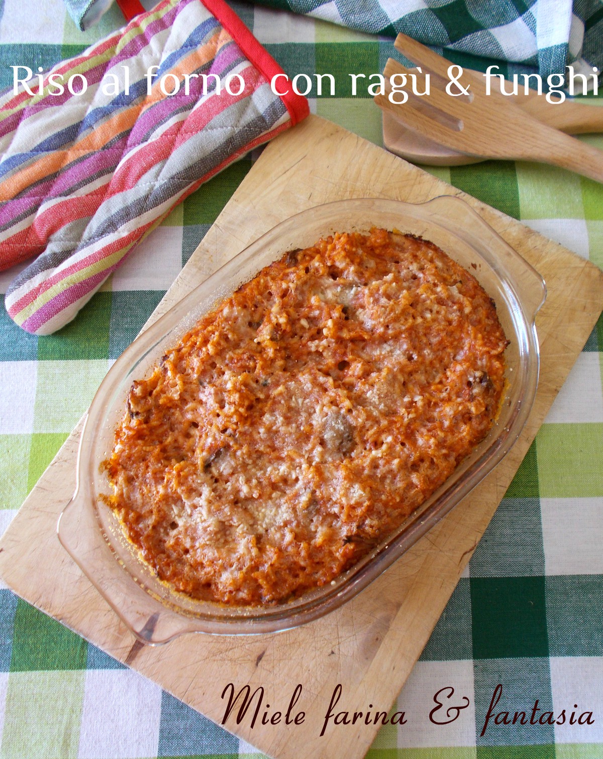 Ofenreis mit Ragù und Pilzen