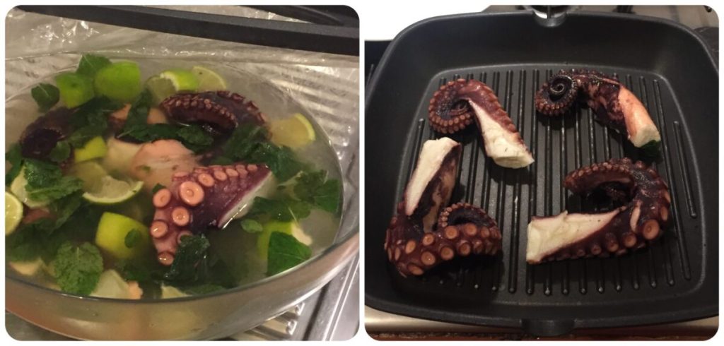 mojito-mariniertes Oktopus Pesto