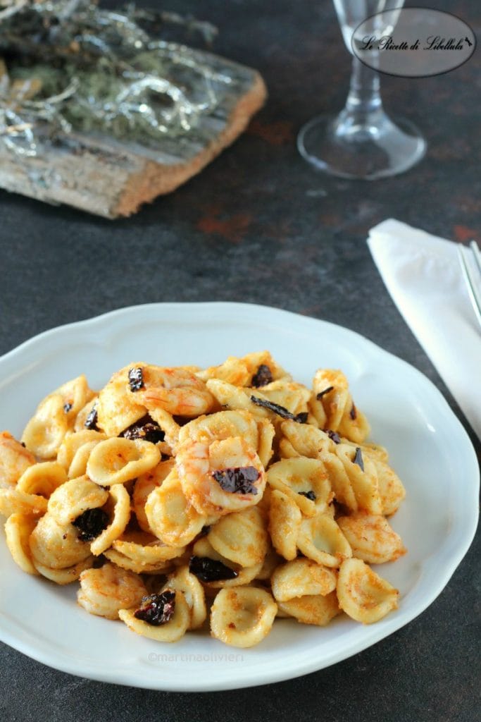 Orecchiette mit Garnelen und getrockneten Paprika
