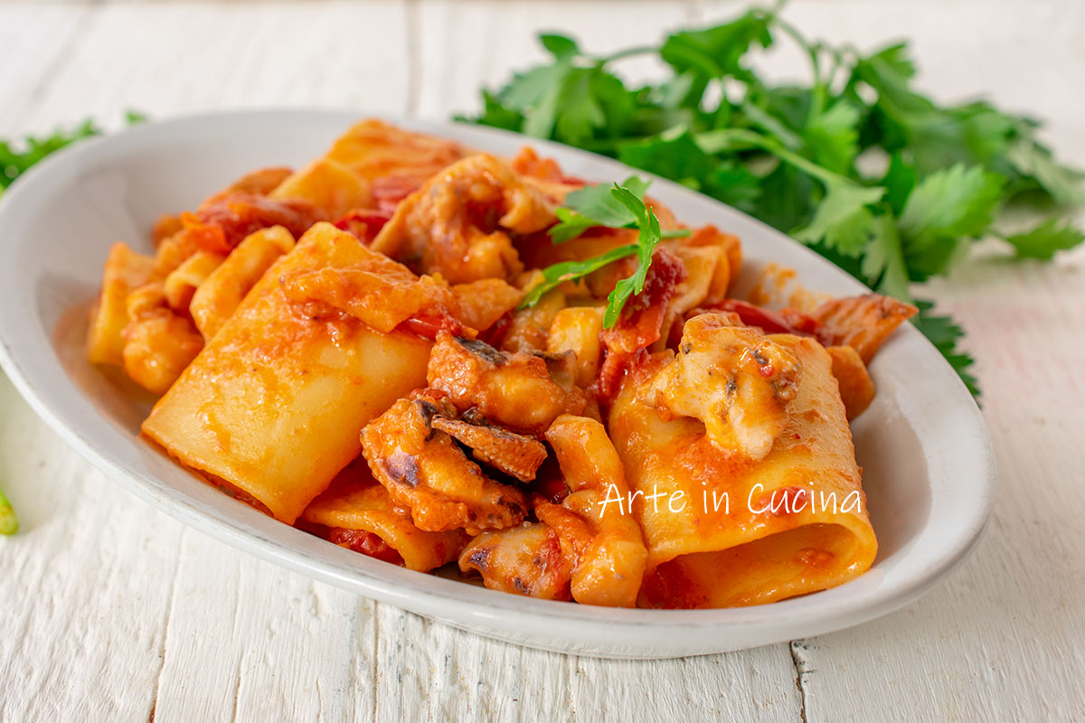 Paccheri mit Sepien, einfaches und leichtes Rezept