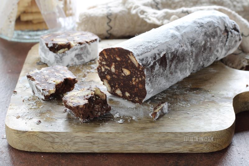 schokoladensalami einfach und köstlich