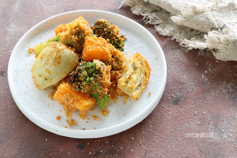 überbackenes Herbstgemüse in der Heißluftfritteuse