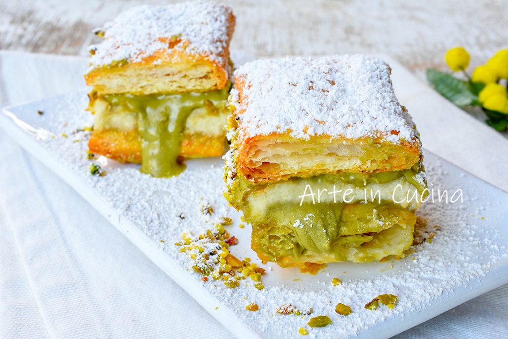 Pistazien-Desserts mit Blätterteig