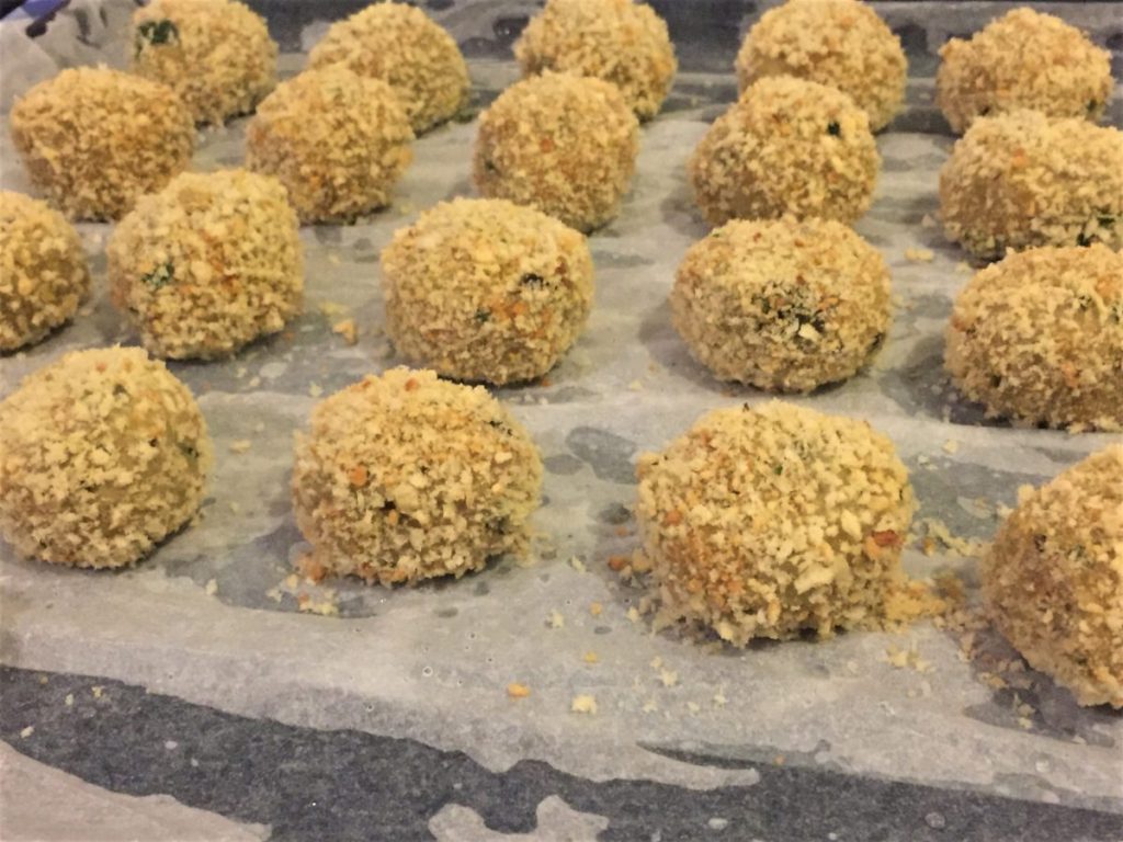 gebackene Auberginenbällchen