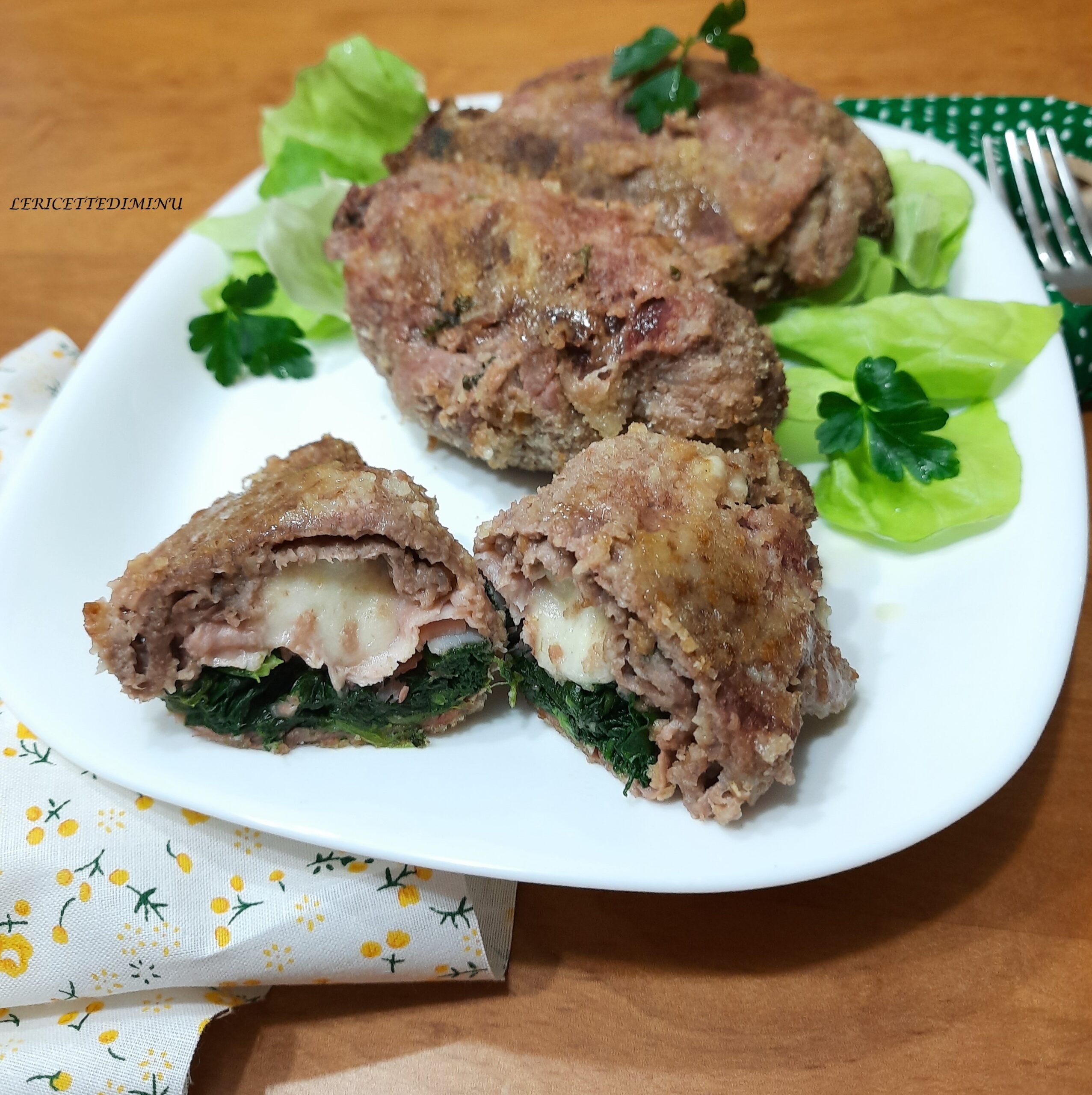 Rinderrouladen mit Spinat und Schinken