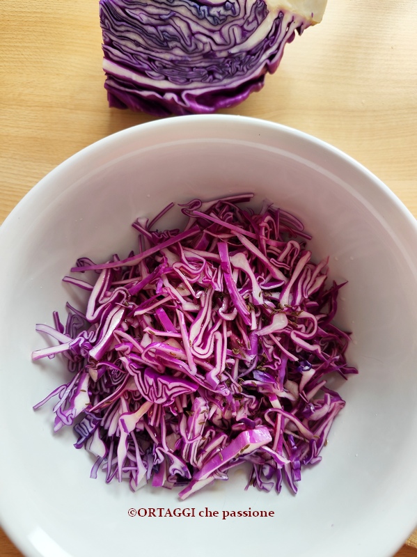 Rotkohl-Salat würzen