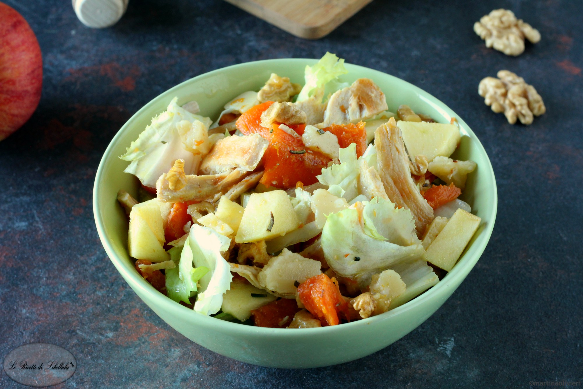 Salat mit Hähnchen und Kürbis