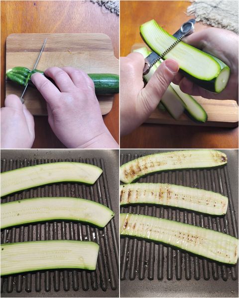 tagliate le zucchine a fette e grigliatele