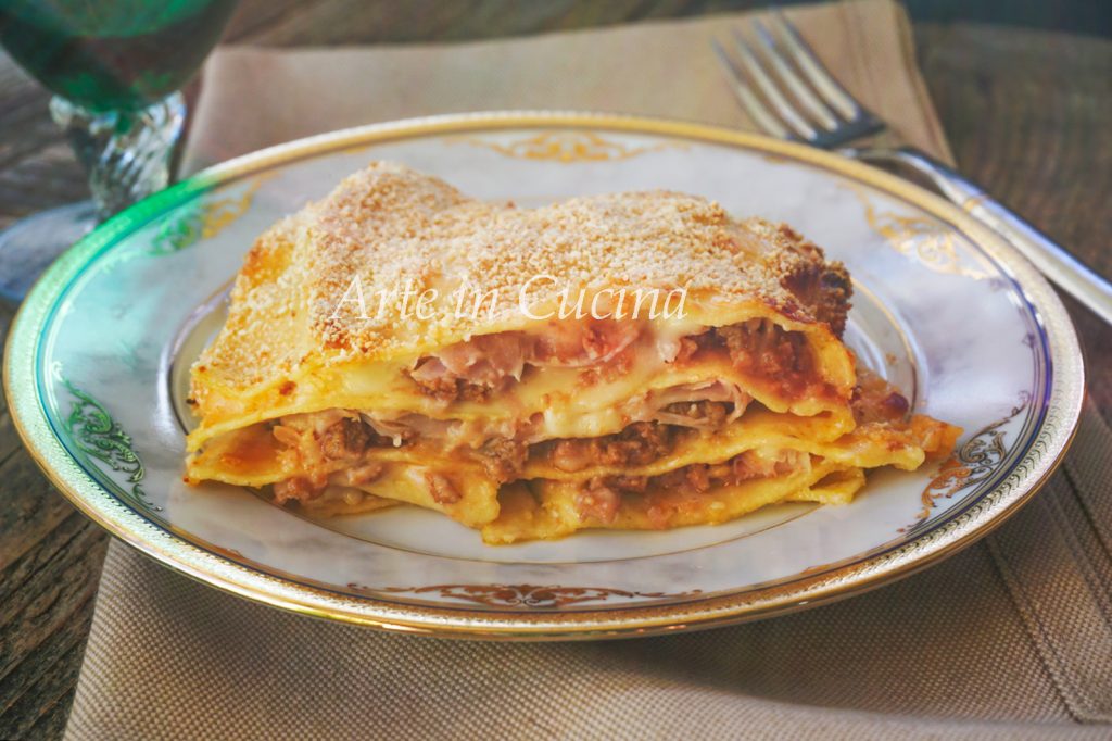 Schnelle und einfache Lasagne mit Schinken und Fleisch vickyart arte in cucina