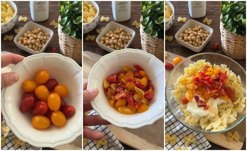 sommerliche vegetarische kalte Pasta