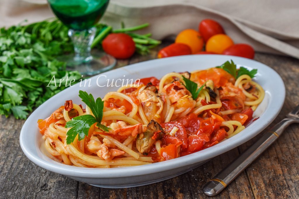 Spaghetti mit Hummer und Languste als Fischhauptgang