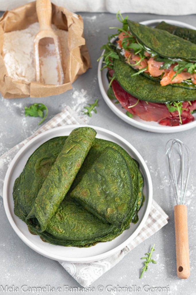 Spinat-Crepes ohne Eier und ohne Milch