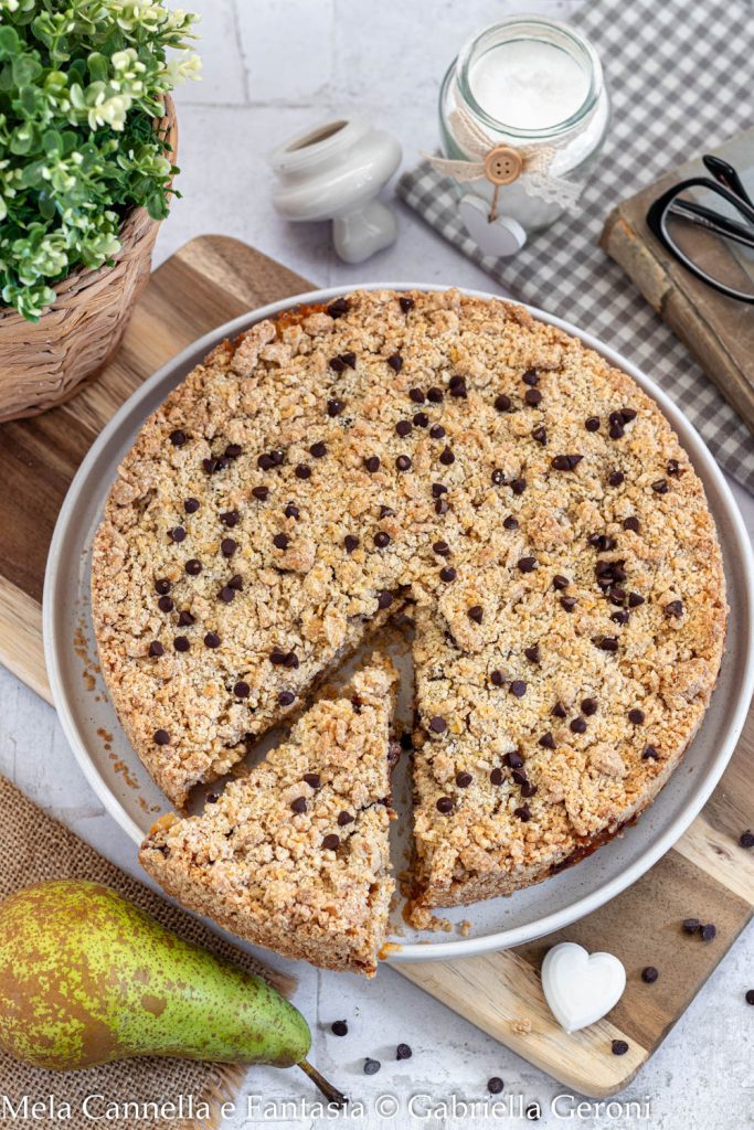 streuselkuchen birnen und schokolade