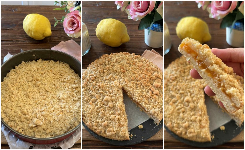 Streuselkuchen ohne Laktose mit Zitrone