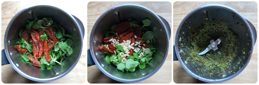 tagliatelle mit seltsamem Pesto - Schritt 1