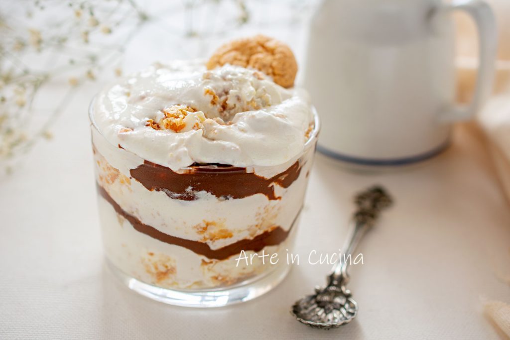 Tiramisu Nutella und Amaretti im Glas