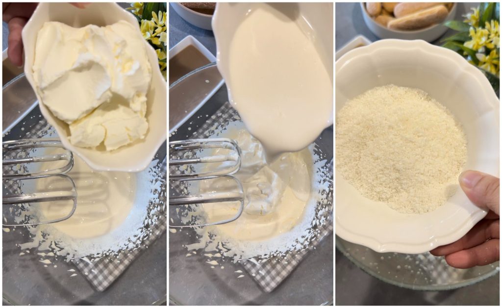 Tiramisù mit Kokos und Nutella cremig