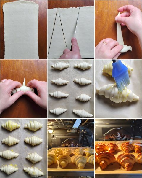 Vorbereitung der hausgemachten Croissants