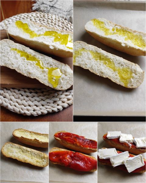 Vorbereitung der knusprigen Brotscheiben