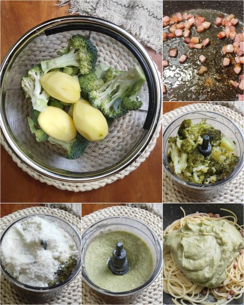 Vorbereitung der Pasta mit Brokkoli und Kartoffeln