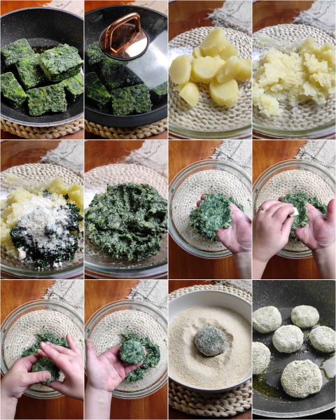 Vorbereitung der Spinat- und Kartoffelbällchen