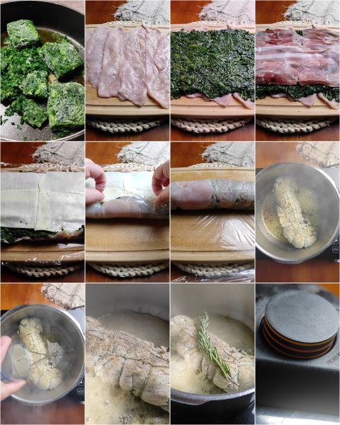 Vorbereitung des gefüllten Hähnchenbratens