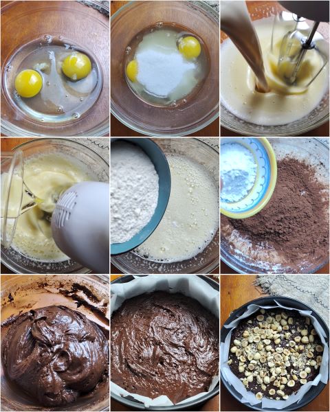 Vorbereitung des Schokoladenkuchens in der Heißluftfritteuse