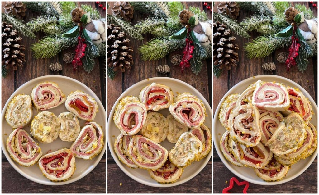 Weihnachtsbaum mit Sandwich-Schnecken