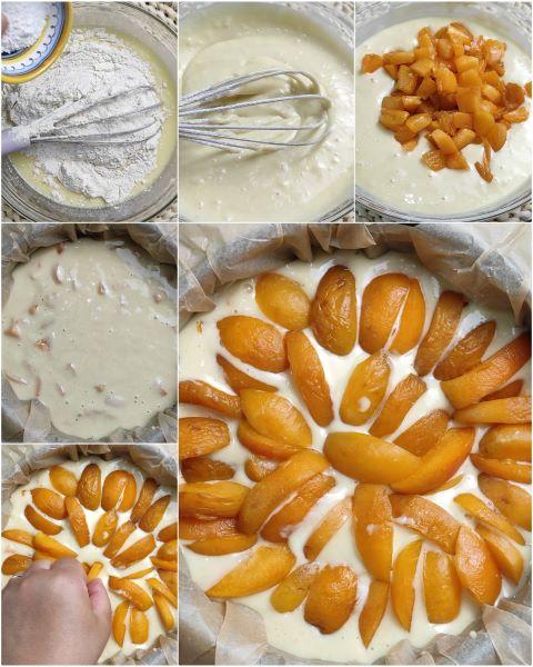 Zubereitung der Aprikosen- und Joghurttorte