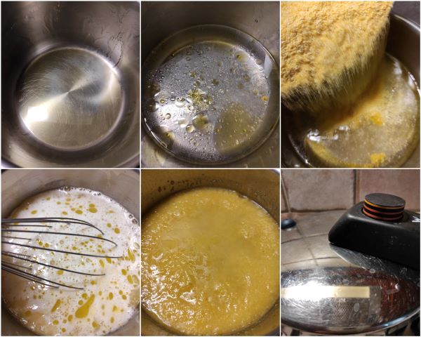 Zubereitung der Polenta im Schnellkochtopf